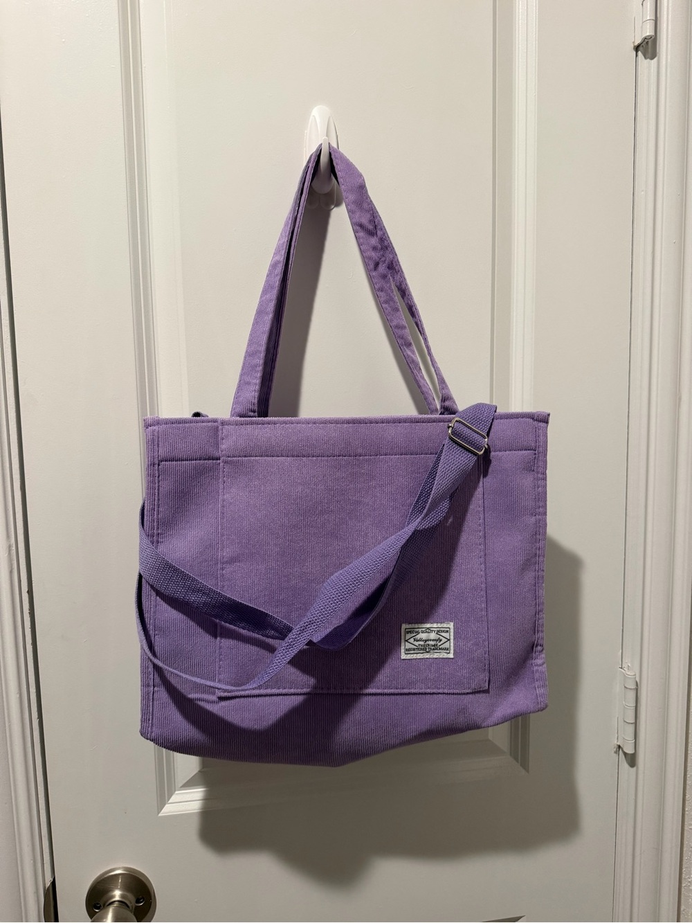 New Purple Canvas Tote Bag with Adjustable Strap